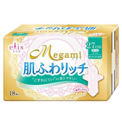 elis 怡丽 Megami 棉柔透气 护翼型卫生巾 27cm*18枚*5包