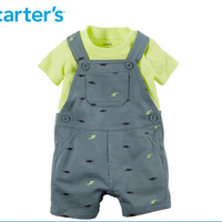 Carter‘s 0-24月 棉短袖背带短裤 男婴套装