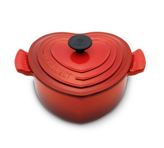 Le Creuset 酷彩 珐琅铸铁心形法式烧锅 1.9L 樱桃红