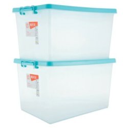 Citylong 禧天龙 6047 塑料收纳箱 本色蓝 40L 2个