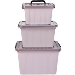 百草园 便携塑料收纳箱 5L+9L+18L 3个装 月灰色*3件+凑单品