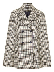 TOPSHOP 复古格纹斗篷大衣
