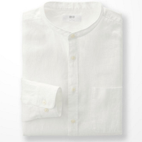 UNIQLO 优衣库 173403 亚麻立领衬衫