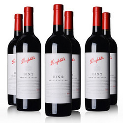 Penfolds 奔富 BIN2 设拉子玛塔罗红葡萄酒 2013 750ml 六支装 + BIN2 西拉子慕合怀特红葡萄酒 2013 一只装