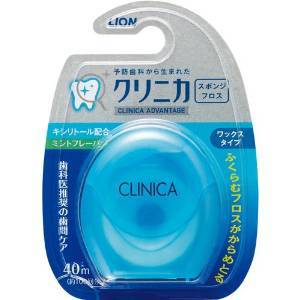 LION 狮王 CLINICA 尼龙质海绵膨胀牙线 白色 40米