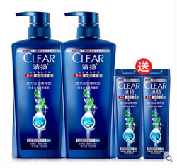 CLEAR 清扬 男士去屑活力运动薄荷 洗发露 750ml×2+100ml×2