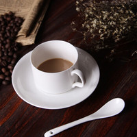 乐享 纯白骨瓷澳式咖啡杯碟套装