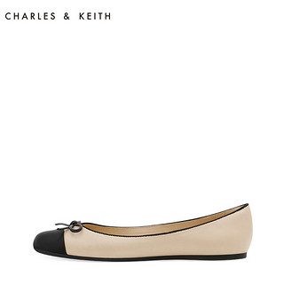 CHARLES & KEITH CK1-70300339 女士蝴蝶结圆头平底鞋