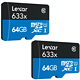 Lexar 雷克沙 64GB microSDXC UHS-I 633X 存储卡 2片装 (up to 95MB/s)