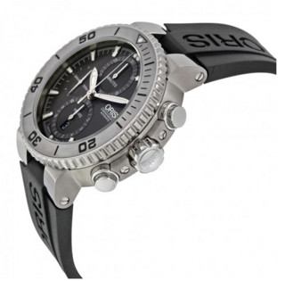 ORIS 豪利时 潜水系列 Aquis OR674-7655-7253RS 男款机械表 46mm 灰色 黑色 橡胶