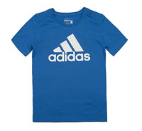 adidas 阿迪达斯 男童短袖T恤 AK1989 蓝色 128