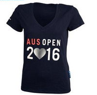 australian open   女士AO16印花V领短袖T恤