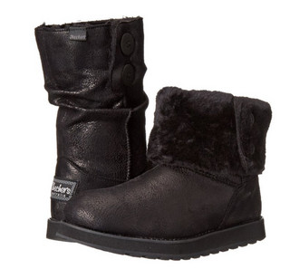 SKECHERS 斯凯奇 Keepsakes Faux-Leather 女士雪地靴 Chestnut