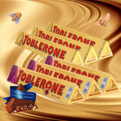 Toblerone 瑞士三角 牛奶巧克力100g*3+葡萄干巧克力100g*3