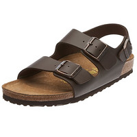 限尺码：Birkenstock Milano 中性真皮软木凉鞋 深棕色35码窄版