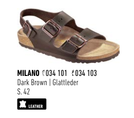 限尺码：Birkenstock Milano 中性真皮软木凉鞋 深棕色35码窄版