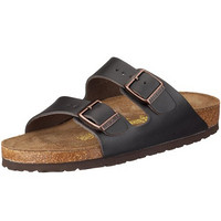 限35码：Birkenstock Arizona 经典款 中性 真皮凉拖鞋 深棕色窄版