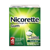 nicorette 力克雷 清爽薄荷 戒烟口香糖 4mg 100片