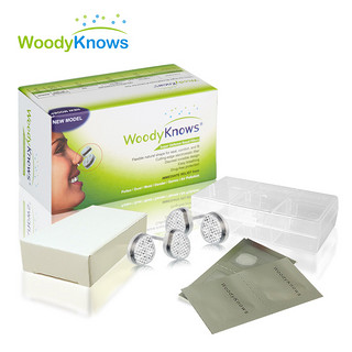 WoodyKnows 伍迪诺斯 隐形口罩 小/中号鼻腔过滤器各1个+静电滤片4对