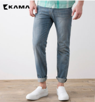 6日0点预告：KAMA 卡玛 直筒薄牛仔裤男 2215333 *2条