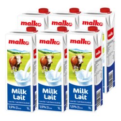 Malko 马尔珂 半脱脂UHT纯牛奶 1升*6/箱*7箱