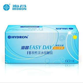 HYDRON 海昌 EASY DAY 睛亮无感 日抛 隐形眼镜60片装+润眼液 5ml