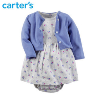 Carter‘s 2件套 短袖连衣裙开衫 全棉女婴儿童装 126G110