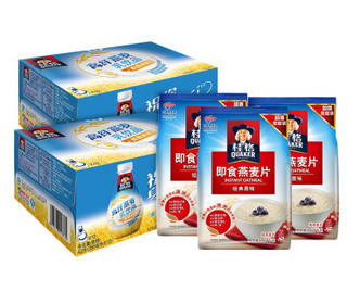 QUAKER 桂格 高纤燕麦乳原味350ML*12瓶*2箱+桂格即食燕麦1478g*3