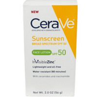 凑单品：CeraVe SPF 50 Sunscreen Face Lotion 保湿防晒霜 56g 