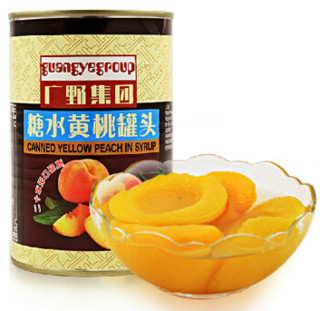 GUANGYE 广野 黄桃罐头 黄桃对开 水果罐头 425g