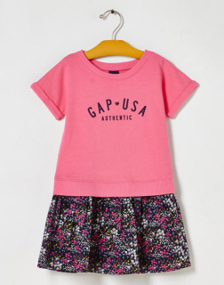 Gap 盖璞 194924 女童经典徽标短袖连衣裙