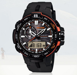 卡西欧手表男Casio太阳能六局电波表户外登山运动防水男士手表