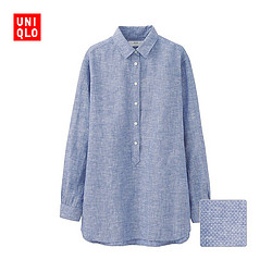 UNIQLO 优衣库 女装 171909 麻印花长衬衫