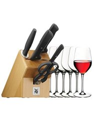 WMF 福腾宝 德国不锈钢厨房刀具套组+ROYAL红酒杯 6支装