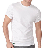 移动端：LACOSTE 男士白色纯棉圆领T恤