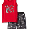 Calvin Klein 卡尔文·克莱 男童游泳套装两件套背心+短裤 红色 2岁