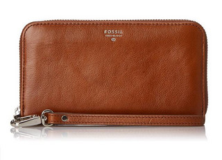 FOSSIL Sydney Zip Phone Wallet 女士钱包 	Brown