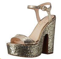 限7B码：Jessica Simpson 杰西卡 Whirl Platform Dress Sandal 女士真皮高跟鞋