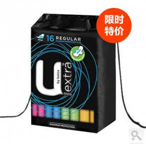 U By Kotex 高洁丝 棉柔护翼卫生巾 日用型 16片