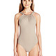 限尺码：VINCE CAMUTO High Neck Maillot 女士连体泳衣