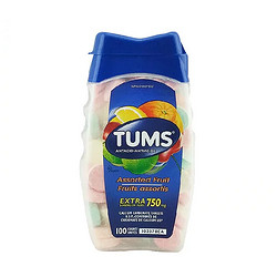 TUMS 抗胃酸胃灼热咀嚼钙片 混合水果味 100粒*2件