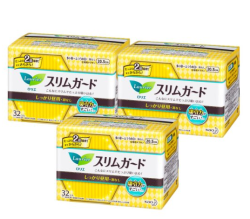 Laurier 乐而雅 瞬吸超薄 日用卫生巾 20.5cm*32片*3包