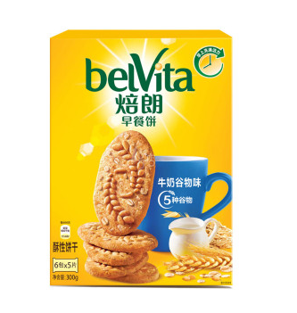 belVita 焙朗 早餐饼 酥性饼干 (150g、牛奶谷物味)