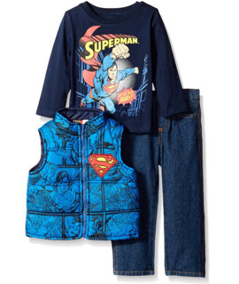 DC Comics Superman Vest 男童超人系列三件套