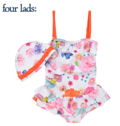 four lads: 花朵图案女童泳装