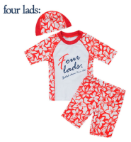 凑单品：four lads: 印花图案 男童泳装套装