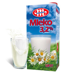 波兰 妙可（Mlekovita）原装进口牛奶 全脂纯牛奶箱装 1L*12 *3件