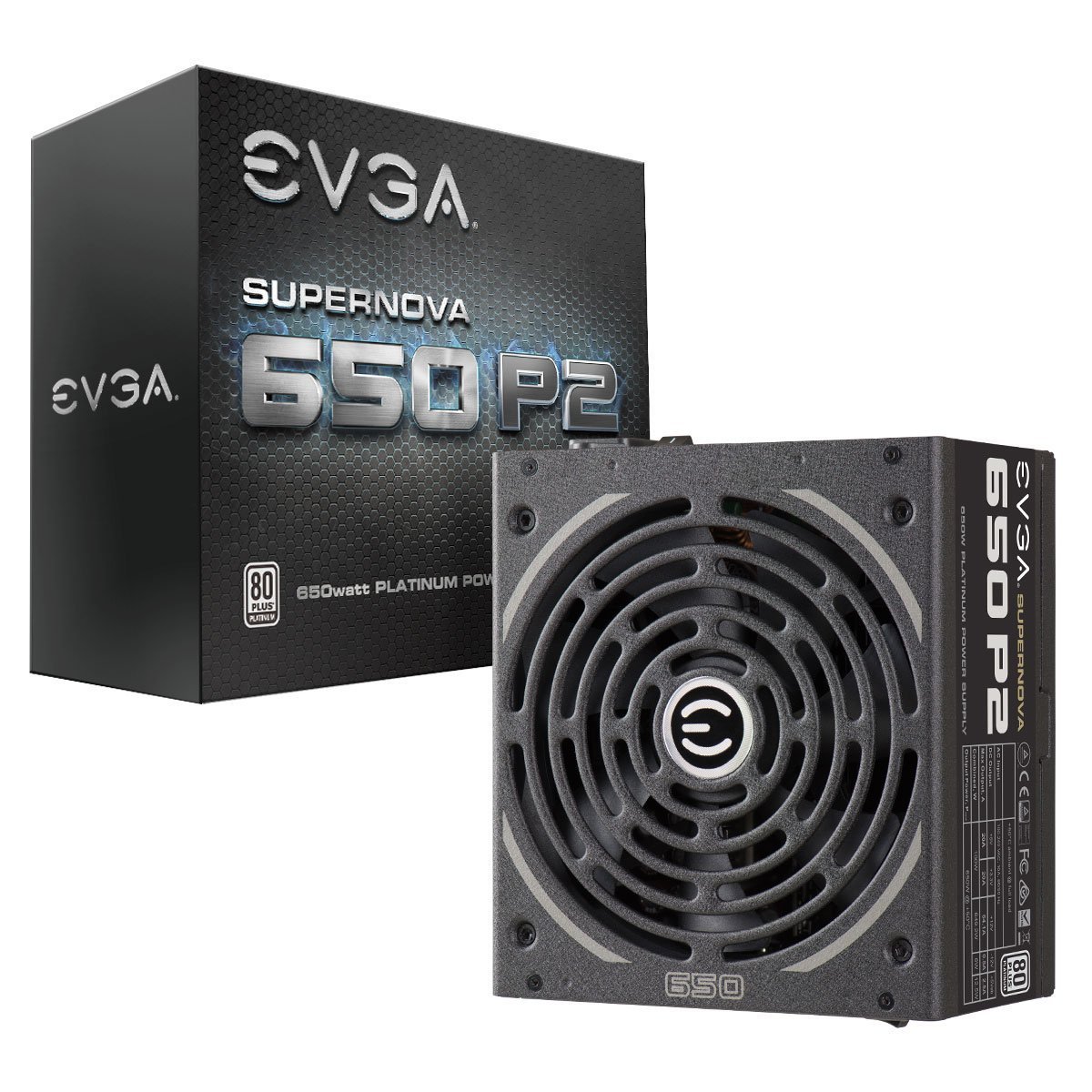 EVGA SuperNOVA 650 P2 白牌（80%）非模组ATX电源 650W