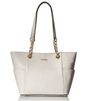 Prime会员专享：Calvin Klein Pebble Leather Chain Tote 女士手提包