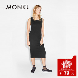 MONKI   修身个性罗纹潮流内搭背心连衣裙